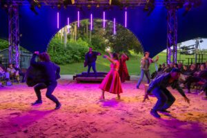 warm multicolored stage at Hudson Valley Shakespeare